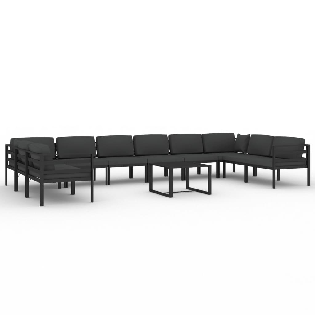 11 Piece Garden Lounge Set with Cushions Aluminium Anthracite