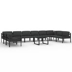 11 Piece Garden Lounge Set with Cushions Aluminium Anthracite