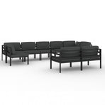 9 Piece Garden Lounge Set with Cushions Aluminium Anthracite