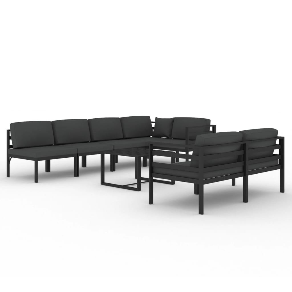 8 Piece Garden Lounge Set with Cushions Aluminium Anthracite