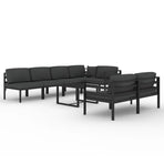 8 Piece Garden Lounge Set with Cushions Aluminium Anthracite