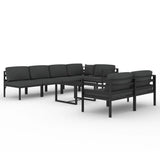 8 Piece Garden Lounge Set with Cushions Aluminium Anthracite - Front View