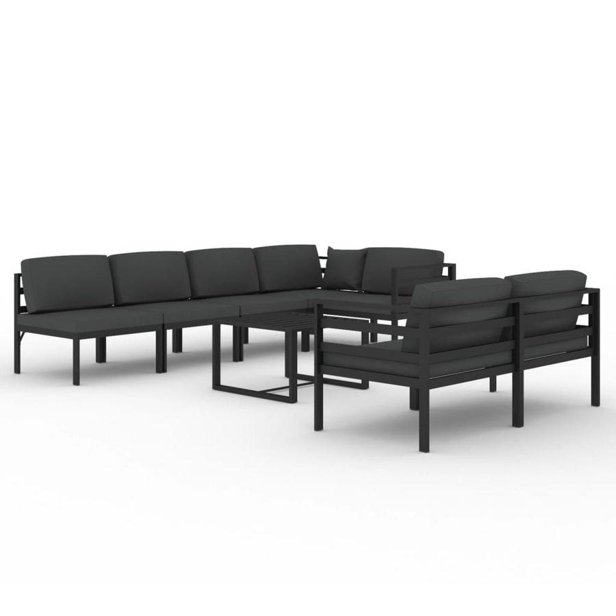 8 Piece Garden Lounge Set with Cushions Aluminium Anthracite