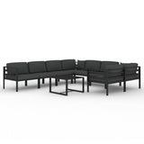 9 Piece Garden Lounge Set with Cushions Aluminium Anthracite