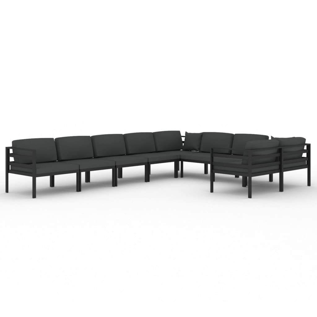 9 Piece Garden Lounge Set with Cushions Aluminium Anthracite