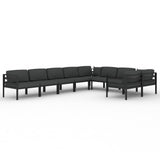 9 Piece Garden Lounge Set with Cushions Aluminium Anthracite