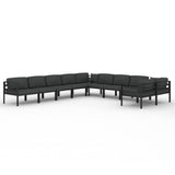 10 Piece Garden Lounge Set with Cushions Aluminium Anthracite