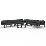 11 Piece Garden Lounge Set with Cushions Aluminium Anthracite