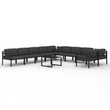 11 Piece Garden Lounge Set with Cushions Aluminium Anthracite - Front View