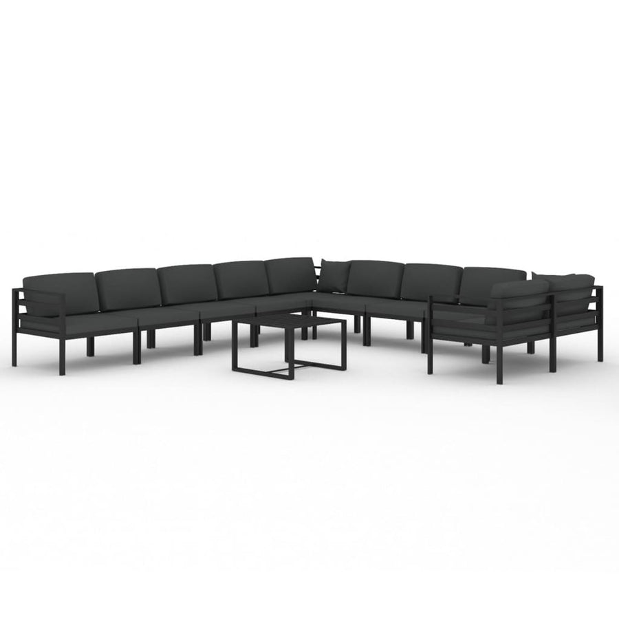 11 Piece Garden Lounge Set with Cushions Aluminium Anthracite