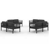 8 Piece Garden Lounge Set with Cushions Aluminium Anthracite