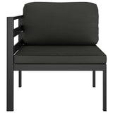 8 Piece Garden Lounge Set with Cushions Aluminium Anthracite - Top-Down View