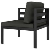 8 Piece Garden Lounge Set with Cushions Aluminium Anthracite - Rear View