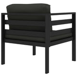 8 Piece Garden Lounge Set with Cushions Aluminium Anthracite - Close-Up Angle