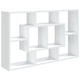 Wall Shelf White 85x16x52.5 cm Engineered Wood - Front View