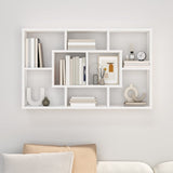 Wall Shelf White 85x16x52.5 cm Engineered Wood - Side View