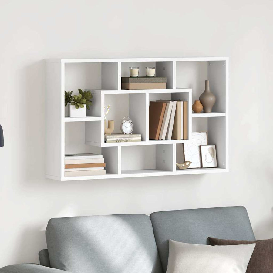 Wall Shelf White 85x16x52.5 cm Engineered Wood