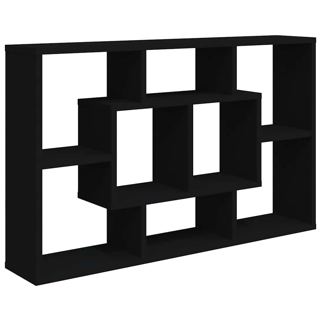 Wall Shelf Black 85x16x52.5 cm Engineered Wood