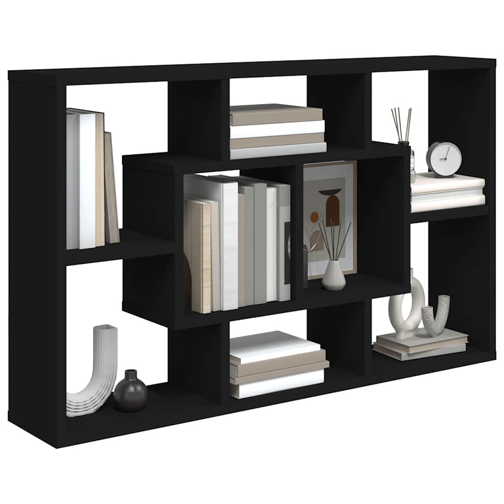 Wall Shelf Black 85x16x52.5 cm Engineered Wood