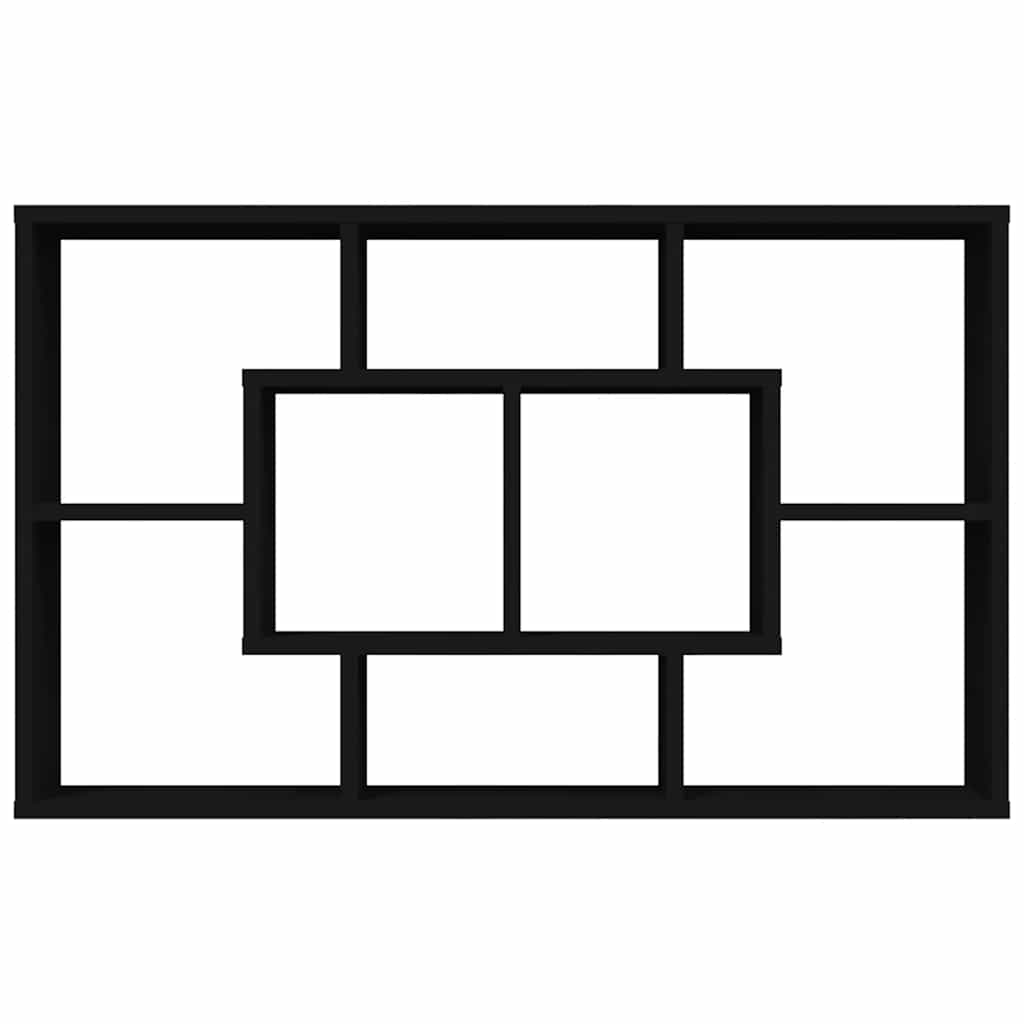 Wall Shelf Black 85x16x52.5 cm Engineered Wood
