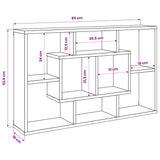 Wall Shelf Black 85x16x52.5 cm Engineered Wood