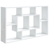 Wall Shelf High Gloss White 85x16x52.5 cm Engineered Wood - Front View