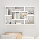 Wall Shelf High Gloss White 85x16x52.5 cm Engineered Wood - Side View