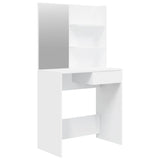 Dressing Table with Mirror White 74.5x40x141 cm - Front View