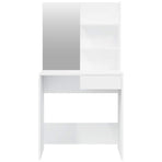 Dressing Table with Mirror White 74.5x40x141 cm