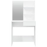 Dressing Table with Mirror White 74.5x40x141 cm - Rear View