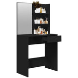Dressing Table with Mirror Black 74.5x40x141 cm - 45-Degree Angle