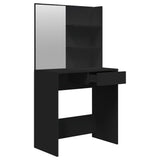 Dressing Table with Mirror Black 74.5x40x141 cm - Close-Up Angle