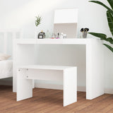 Dressing Stool White 70x35x45 cm Engineered Wood - Side View