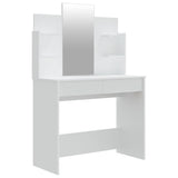 Dressing Table with Mirror White 96x40x142 cm - Front View