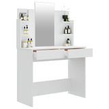 Dressing Table with Mirror White 96x40x142 cm