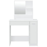 Dressing Table with Mirror White 86.5x35x136 cm - Rear View