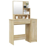 Dressing Table with Mirror Sonoma Oak 86.5x35x136 cm - Top-Down View