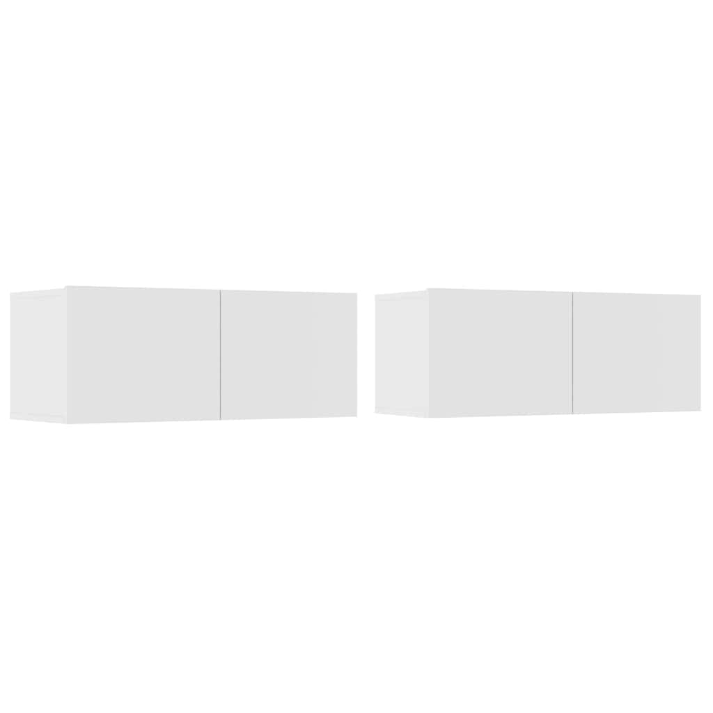 TV Cabinets 2 pcs White 80x30x30 cm Engineered Wood