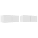 TV Cabinets 2 pcs White 80x30x30 cm Engineered Wood