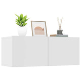 TV Cabinets 2 pcs White 80x30x30 cm Engineered Wood - Low Angle