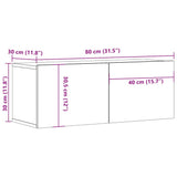 TV Cabinets 2 pcs High Gloss White 80x30x30 cm Engineered Wood