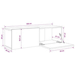 Wall TV Cabinets 2 pcs Black 100x30x30 cm Engineered Wood