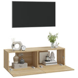 Wall TV Cabinets 2 pcs Sonoma Oak 100x30x30 cm Engineered Wood - Top-Down View