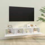 Wall TV Cabinets 2 pcs High Gloss White 100x30x30 cm Engineered Wood