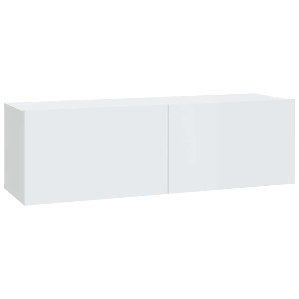 Wall TV Cabinets 2 pcs High Gloss White 100x30x30 cm Engineered Wood