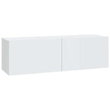 Wall TV Cabinets 2 pcs High Gloss White 100x30x30 cm Engineered Wood
