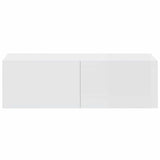 Wall TV Cabinets 2 pcs High Gloss White 100x30x30 cm Engineered Wood