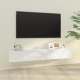 Wall TV Cabinets 2 pcs High Gloss White 100x30x30 cm Engineered Wood