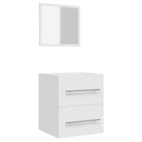 Bathroom Cabinet with Mirror White 41x38.5x48 cm - Front View