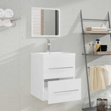 Bathroom Cabinet with Mirror White 41x38.5x48 cm - Side View